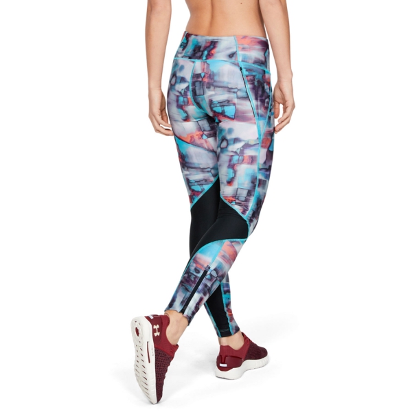 Under Armour Fly Fast Printed Tights - Black/Breathtaking Blue/Hyper Blur