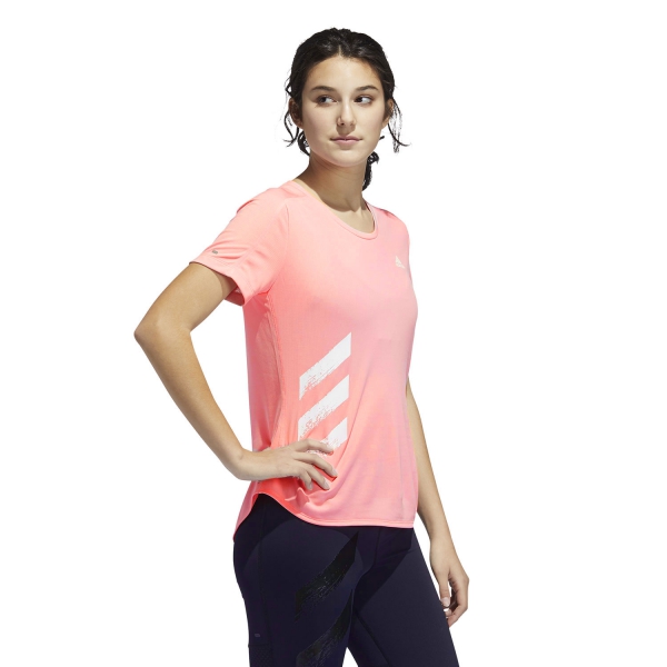 Adidas Run It 3 Stripes Maglietta - Glory Pink