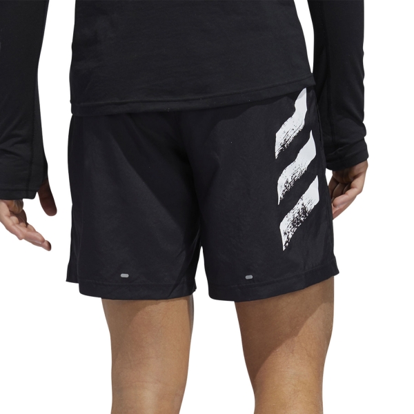 Adidas Run It 3 Stripes 5in Shorts - Black