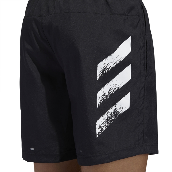 Adidas Run It 3 Stripes 5in Shorts - Black