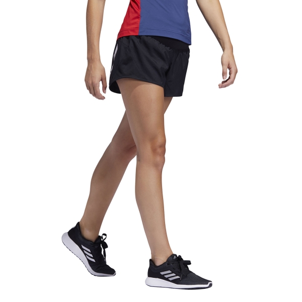 Adidas Run It 3 Stripes 4in Shorts - Black