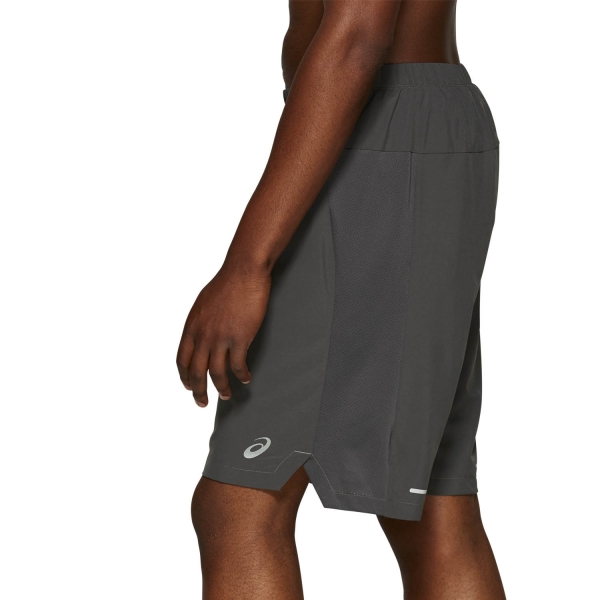 Asics Logo 2 in 1 7in Shorts - Dark Grey/Performance Black