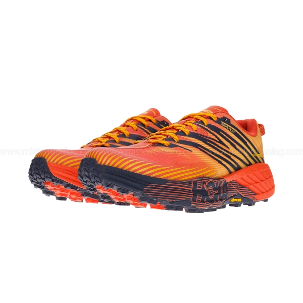 Hoka Speedgoat 4 GTX - Mandarin Red/Gold Fusion