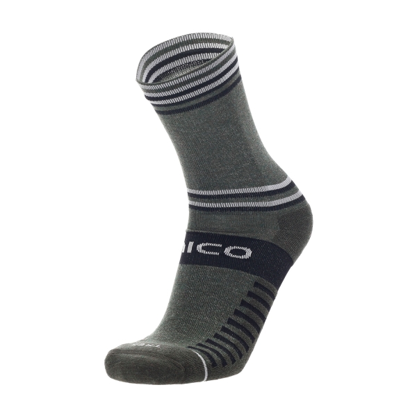 Running Socks Mico Mico Natural Tencel Medium Weight Socks  Verde Melange  Verde Melange 