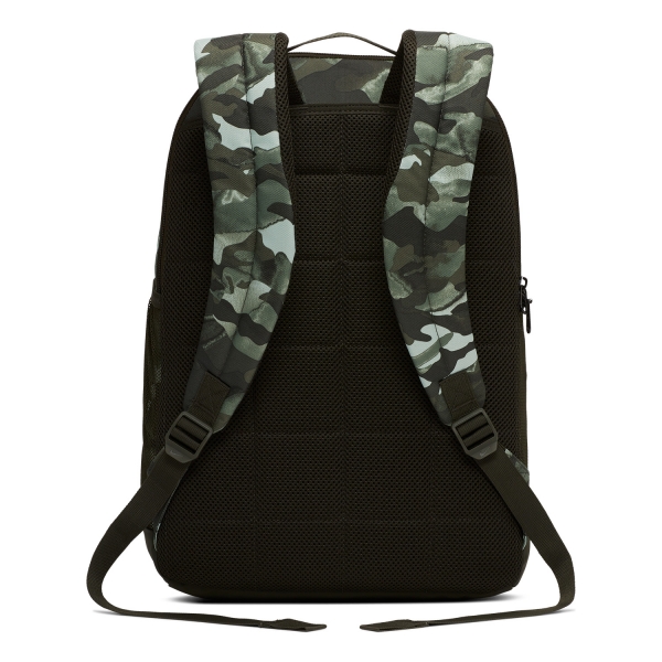 Nike Brasilia 9.0 Print Medium Backpack - White/Sequoia/Metallic Cool Grey