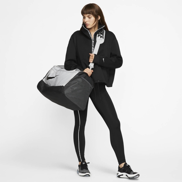 Nike Brasilia Medium Duffle - Light Smoke Grey/Dark Smoke Grey/Black