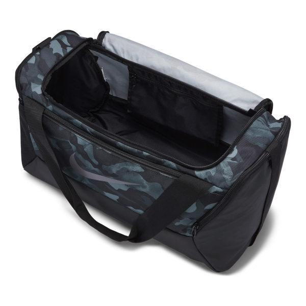 Nike Brasilia Print Small Duffle - Light Smoke Grey/Black/Metallic Cool Grey
