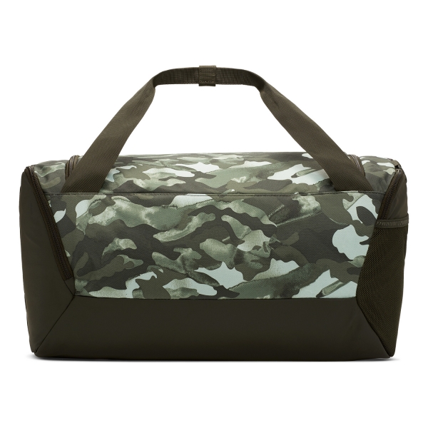 Nike Brasilia Print Small Duffle - White/Sequoia/Metallic Cool Grey