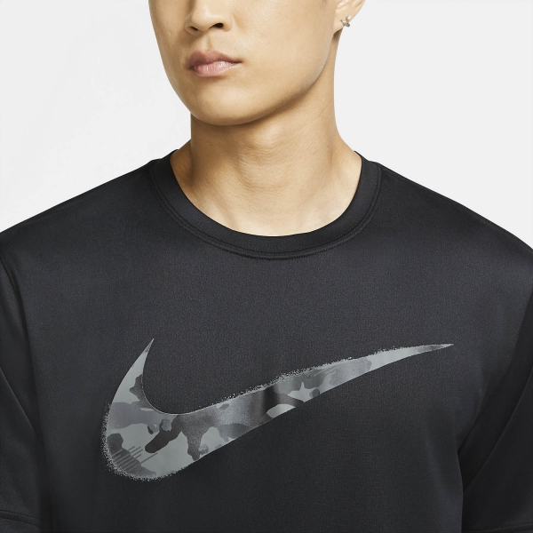 Nike Dry Camo Swoosh T-Shirt - Black