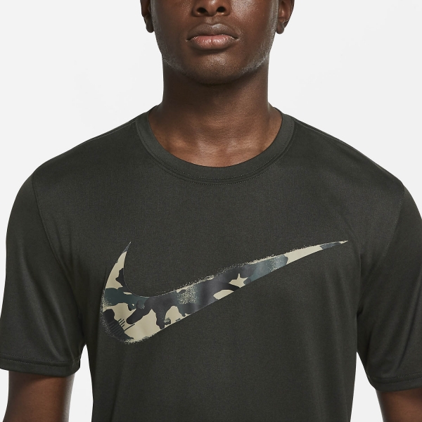 Nike Dry Camo Swoosh T-Shirt - Sequoia