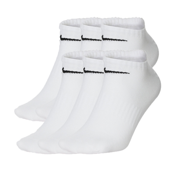 Running Socks Nike Everyday Lightweight Logo x 6 Socks  White/Black SX7679100
