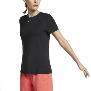 Camisetas Fitness y Training Mujer Nike Pro Camiseta  Black/White AO9951010