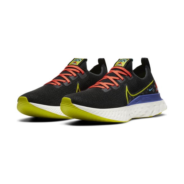 Nike React Infinity Run Flyknit AS - Black/Bright Cactus/Sail/Rush Violet