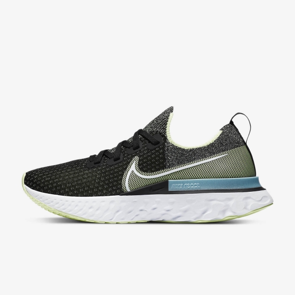 Nike React Infinity Run Flyknit - Black/White/Barely Volt/Glacier Ice