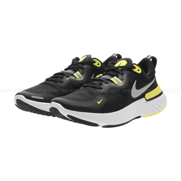 Nike React Miler - Black/Metallic Silver/Opti Yellow/White