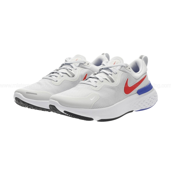 Nike React Miler - Pure Platinum/Bright Crimson/Racer Blue