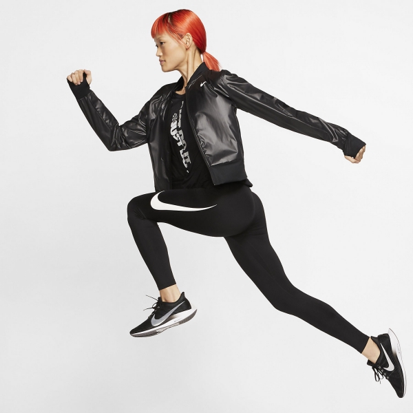 Nike Swoosh 7/8 Tights - Black/Reflective Silver