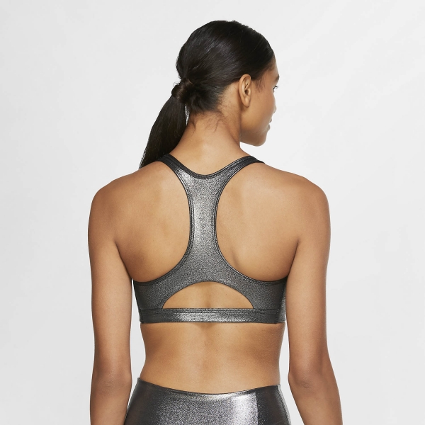 Nike Swoosh Icon Clash Sports Bra - Black/Metallic Silver
