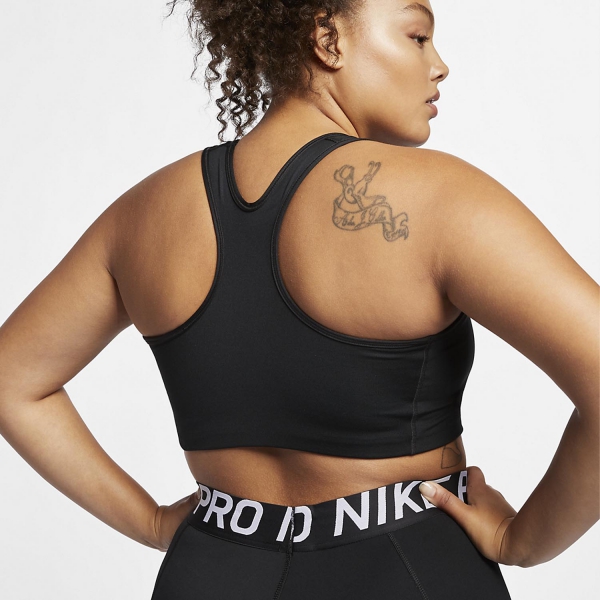 Nike Swoosh Plus Size Sports Bra - Black/White
