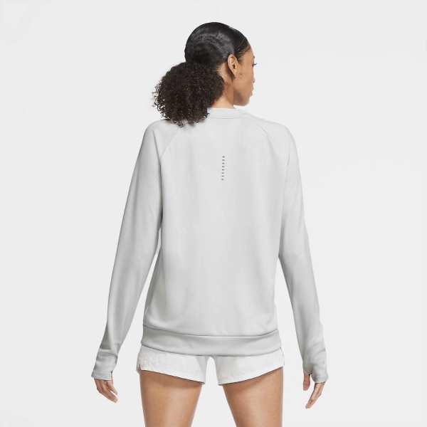 Nike Swoosh Run Crew Shirt - Gray Fog/Black