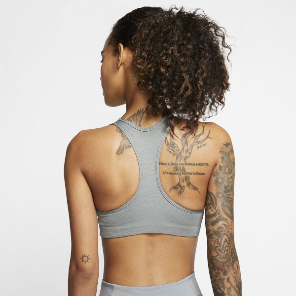 Nike Swoosh Futura Sports Bra - Smoke Grey/Pure/Black