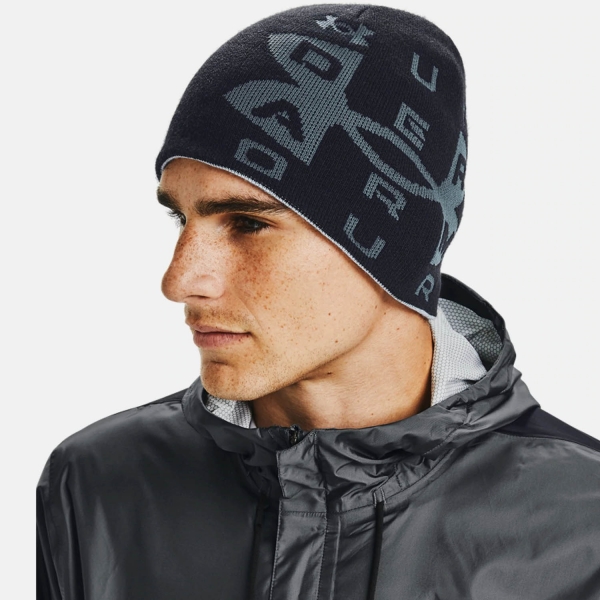 Under Armour Billboard Reversible Beanie - Black/Steel Medium Heather/Pitch Gray