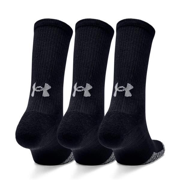 Under Armour HeatGear Crew x 3 Socks - Black/Steel