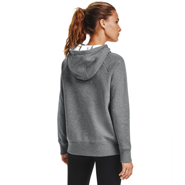 Under Armour Rival Logo Hoodie - Pitch Gray Medium Heather/Cerise