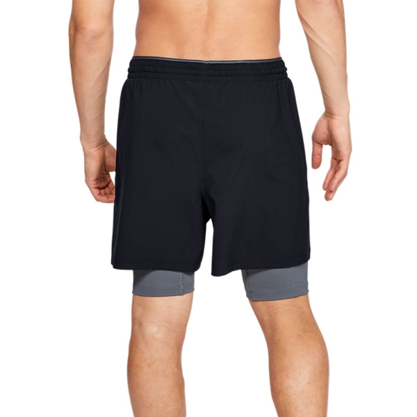 Under Armour Qualifier 2 in 1 5in Pantaloncini - Black/Pitch Gray