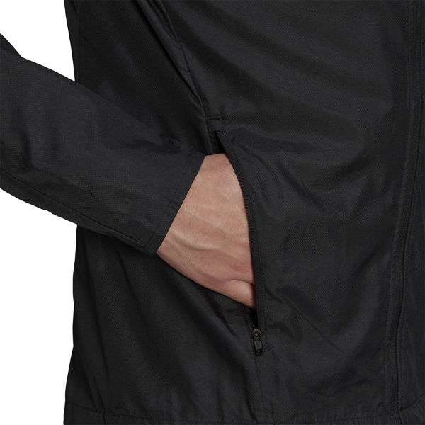 adidas Marathon 3 Stripe Jacket - Black/White