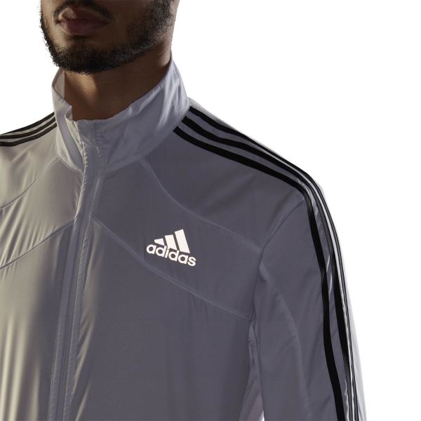 adidas Marathon 3 Stripe Jacket - White/Black