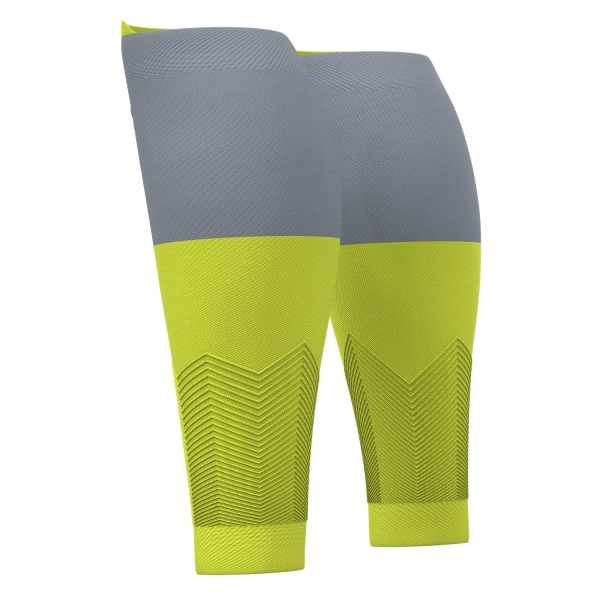 Compressport R2V2 Compression Calf Sleeves - Lime/Grey