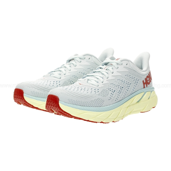 Hoka Clifton 7 - Morning Mist/Hot Coral