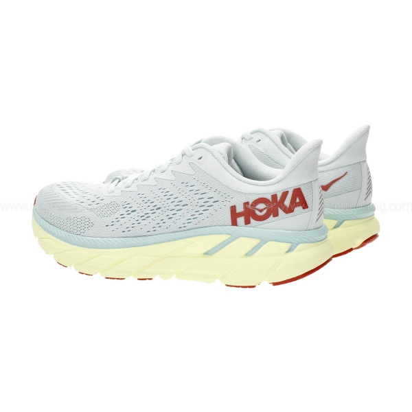 Hoka Clifton 7 - Morning Mist/Hot Coral