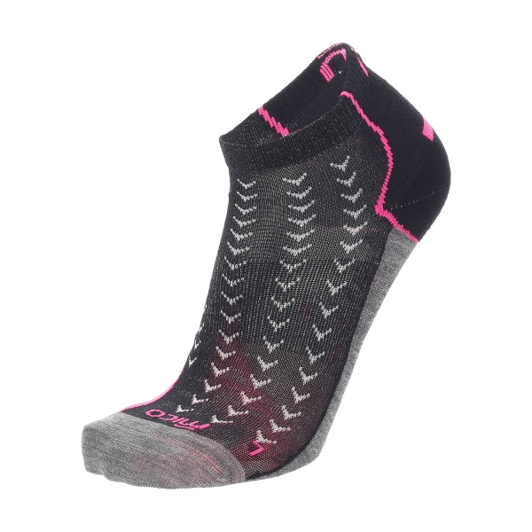 Running Socks Mico Odor Zero Protech Light Weight Socks Woman  Nero/Fucsia Fluo CA 1507 159