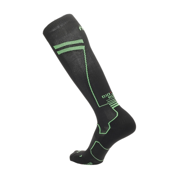 Mico Compression Oxi-Jet Medium Weight Socks - Nero/Verde Fluo