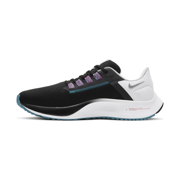 Nike Air Zoom Pegasus 38 - Black/Metallic Silver/White