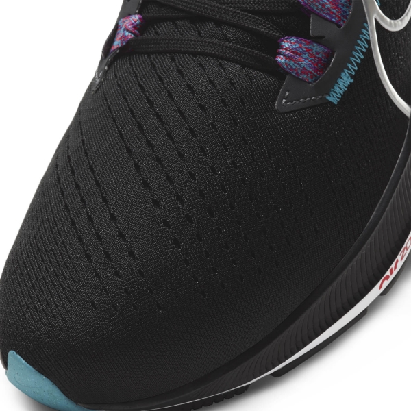 Nike Air Zoom Pegasus 38 - Black/Metallic Silver/White