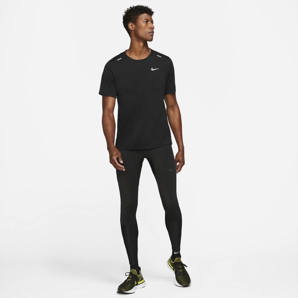 Nike Dri-FIT Rise 365 T-Shirt - Black/Reflective Silver