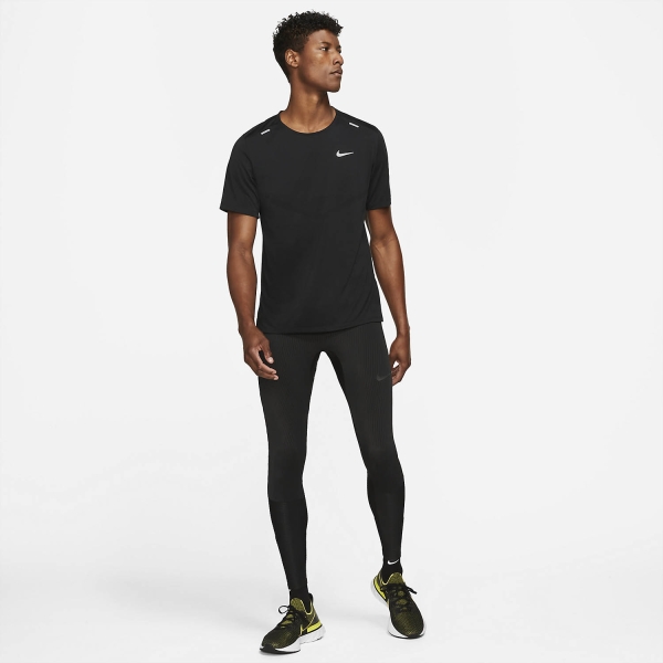 Nike Dri-FIT Rise 365 Maglietta - Black/Reflective Silver