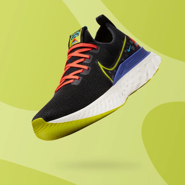 Nike React Infinity Run Flyknit AS - Black/Bright Cactus/Sail/Rush Violet