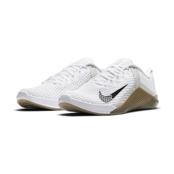 Nike Metcon 6 - White/Black Gum/Dark Brown/Grey Fog