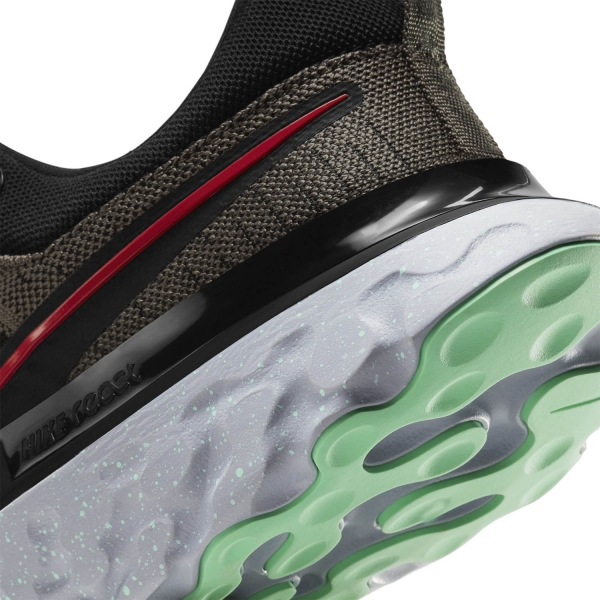 Nike React Infinity Run Flyknit 2 - Ridgerock/Chile Red/Black/Green Glow