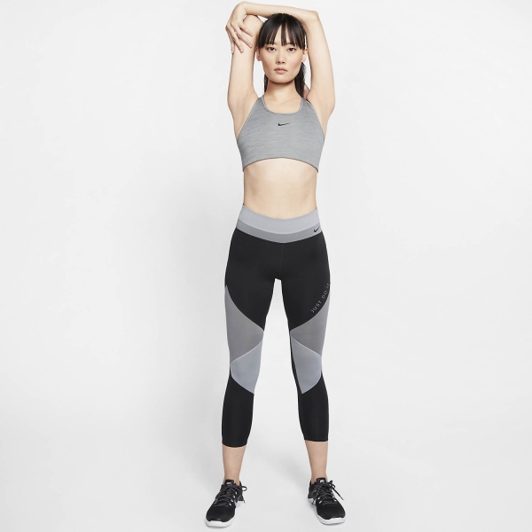 Nike Swoosh Sports Bra - Smoke Grey/Pure Black