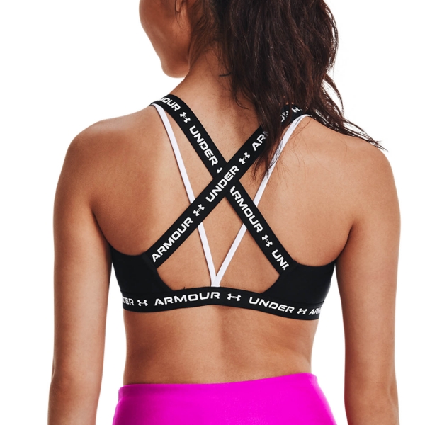 Under Armour Crossback Low Sports Bra - Black/White