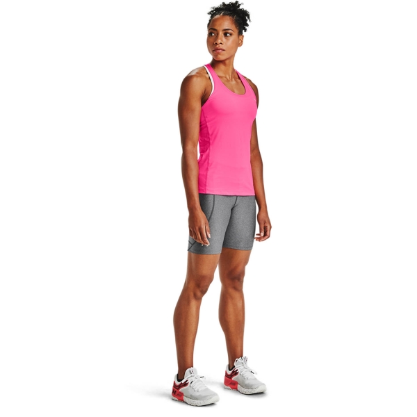 Under Armour HeatGear Racer Tank - Cerise/Metallic Silver