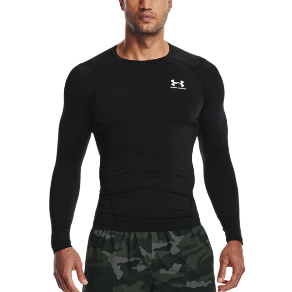 Men's Training Shirt Under Armour HeatGear Compression Shirt  Black/White 13615240001