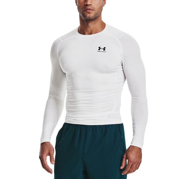 Men's Training Shirt Under Armour HeatGear Compression Shirt  White/Black 13615240100