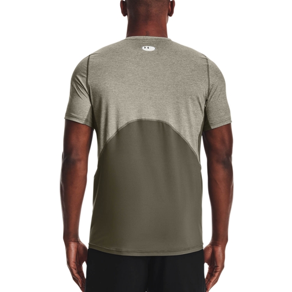 Under Armour HeatGear Knit T-Shirt - Victory Green Light Heather/Black