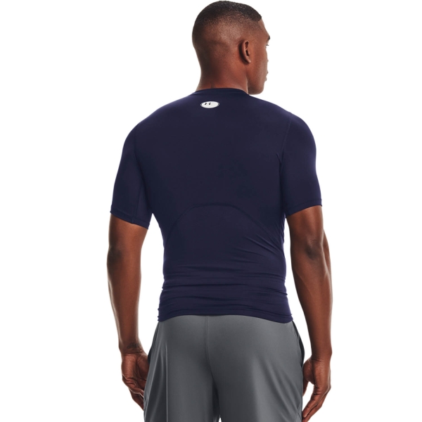 Under Armour HeatGear Compression Logo Maglietta - Midnight Navy/White